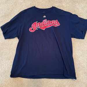 Francisco Lindor Navy Blue Indians T-Shirt